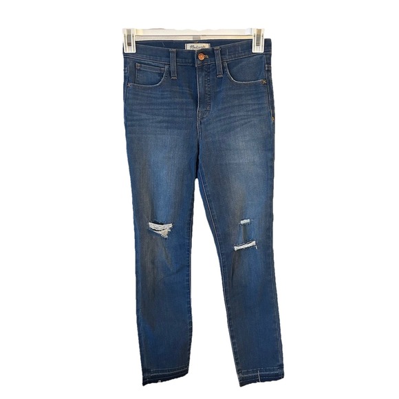 Madewell Denim - Madewell Jeans Womens‎ 10" High Rise Distressed Skinny Blue Denim Size 25 EUC